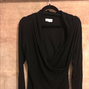 Anthropologie deep coal neck black long sleeve